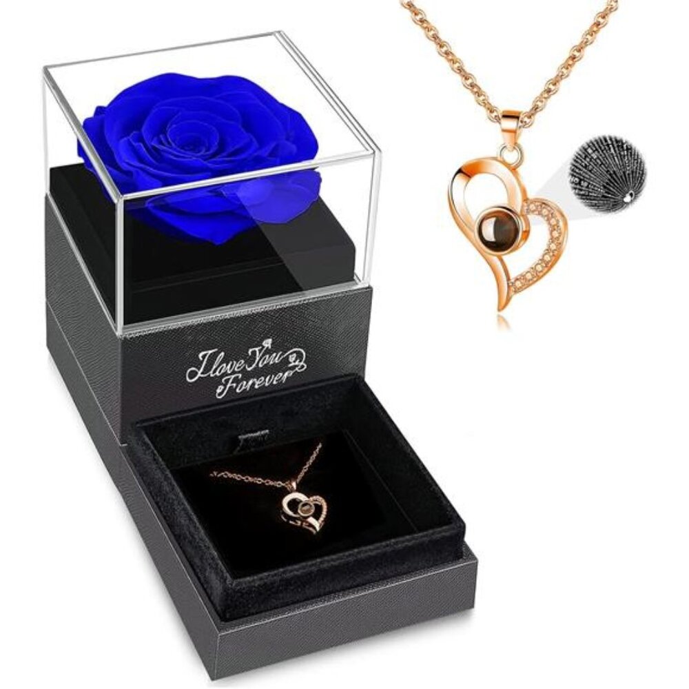 WILDLOVE Valentines Day Gifts for Her, Preserved Real Rose with I Love You